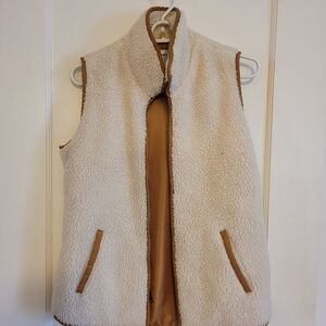 Old Navy Cream and Tan Sherpa Vest